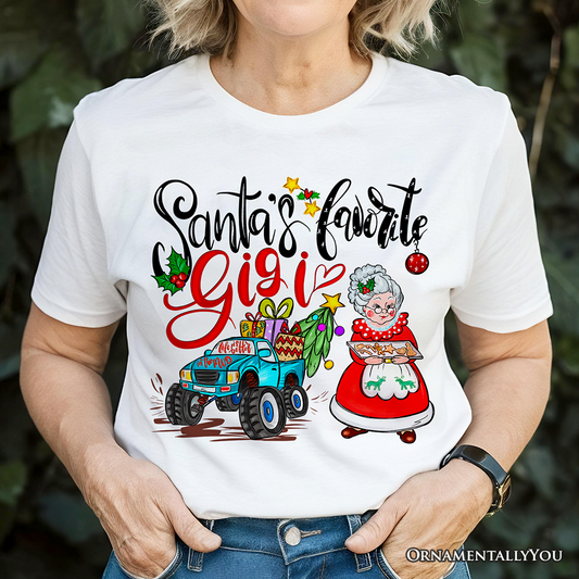 Santa’s Favorite Gigi T-Shirt, Cozy Christmas Tee for Grandma