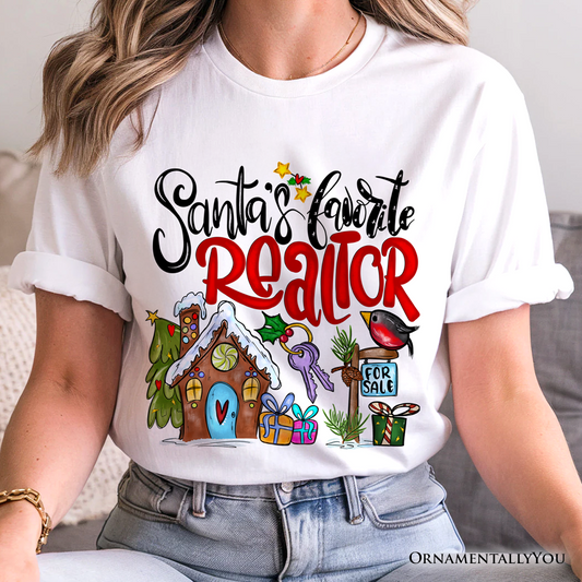 Santa’s Favorite Realtor T-Shirt, Merry Christmas Home Tee