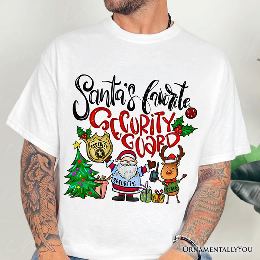 Santa’s Favorite Security Guard T-Shirt, Merry Christmas Safety Patrol Tee