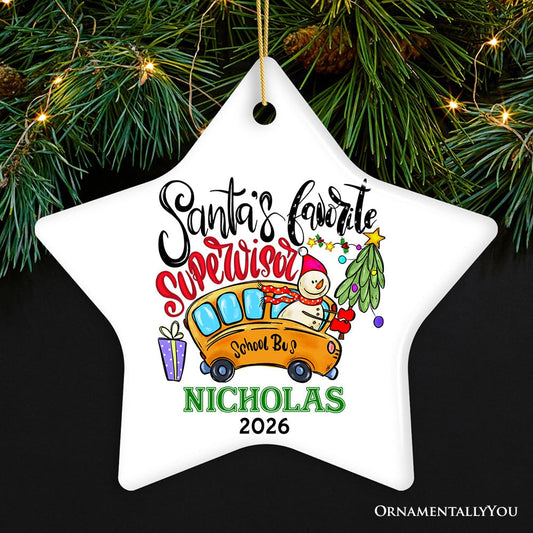 Santa’s Favorite Supervisor Leadership Recognition Keepsake Personalized Ornament, Colorful Mentorship Appreciation Gift