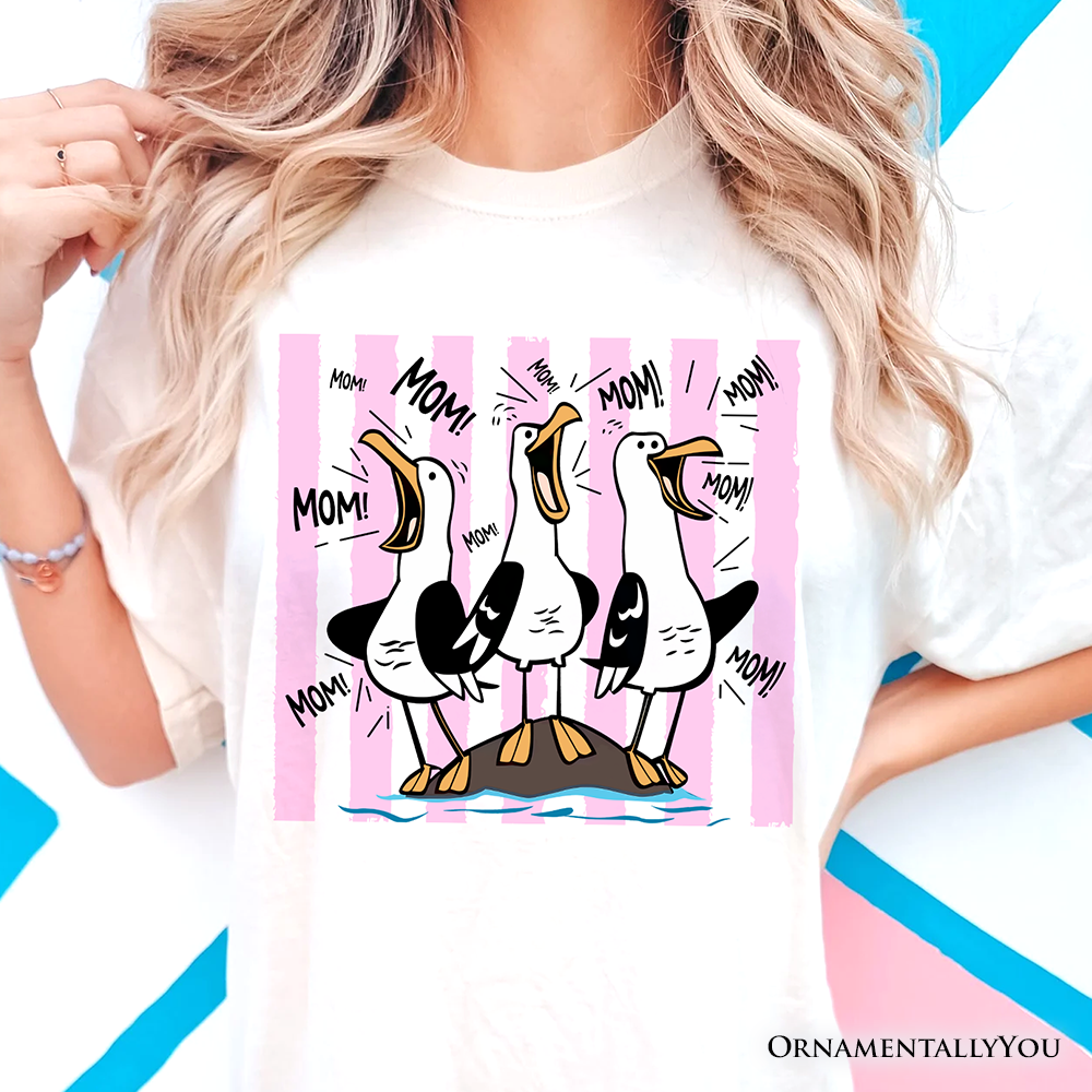 Seagull Mom Coquette T-Shirt, Funny Beach Tee for Mothers