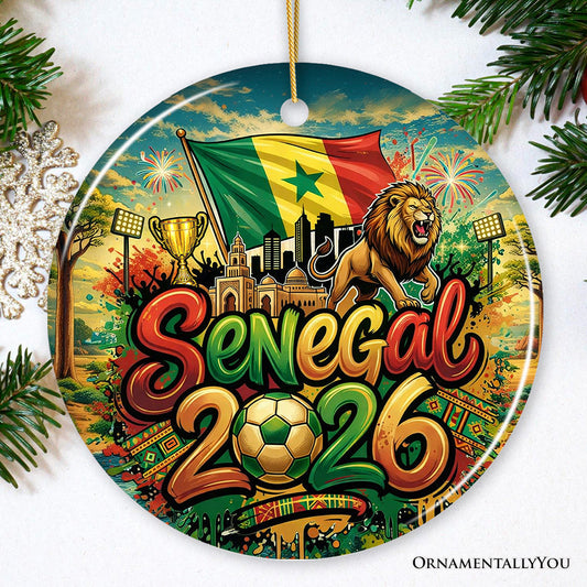 Senegal 2026 Soccer Cup Global Championship Ornament, Fans Football Gift and Tree Decor