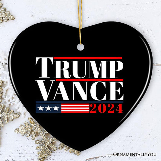 Trump Vance 2024 Election Support Ornament, MAGA Republican Christmas Gift and Decor