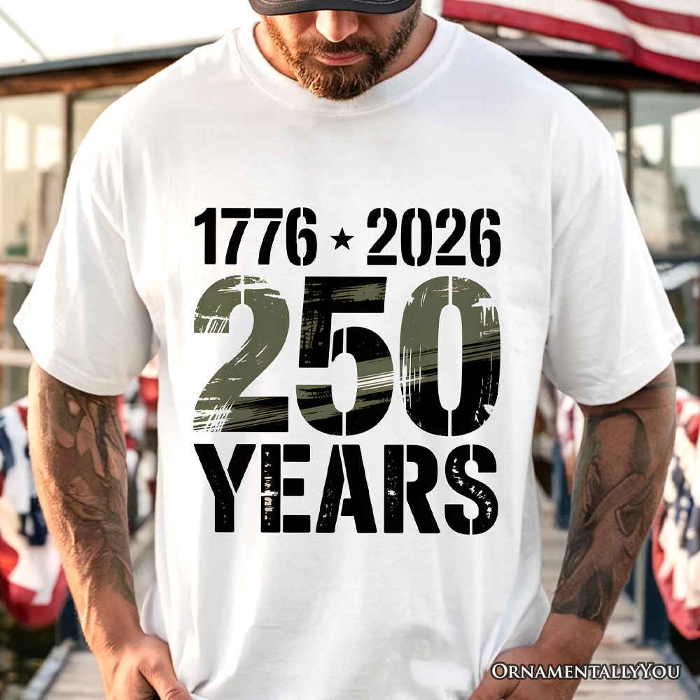 USA 250 Years Anniversary T-Shirt, 4th of July Patriotic 1776–2026 Freedom Tee