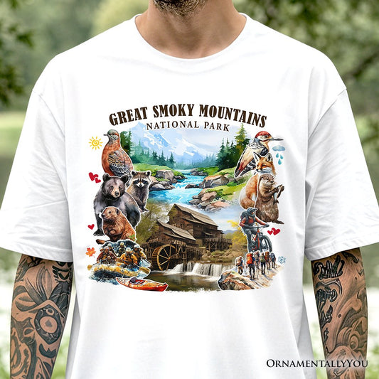 Unique Great Smoky Mountains Handcrafted Nature T-Shirt, Tennessee and North Carolina National Park Tee