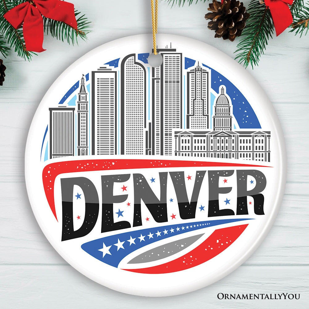 Urban Denver Retro Colorado Ornament, Souvenir Gift
