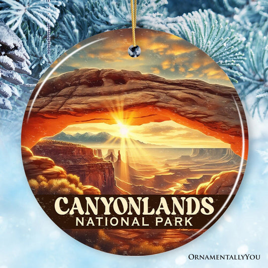 Vintage Canyonlands National Park Ornament, Utah Desert Sunrise Christmas Gift and Scenic Travel Souvenir