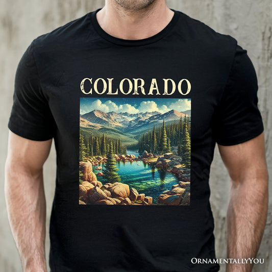 Vintage Colorado State Wilderness T-Shirt, Alpine Lake Tee and Rocky Mountains Keepsake Souvenir