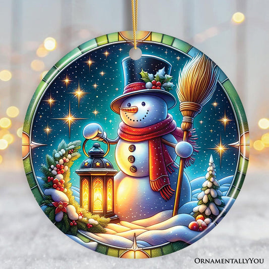 Winter Wanderer Snowman Ornament, Holiday Gift and Christmas Decor