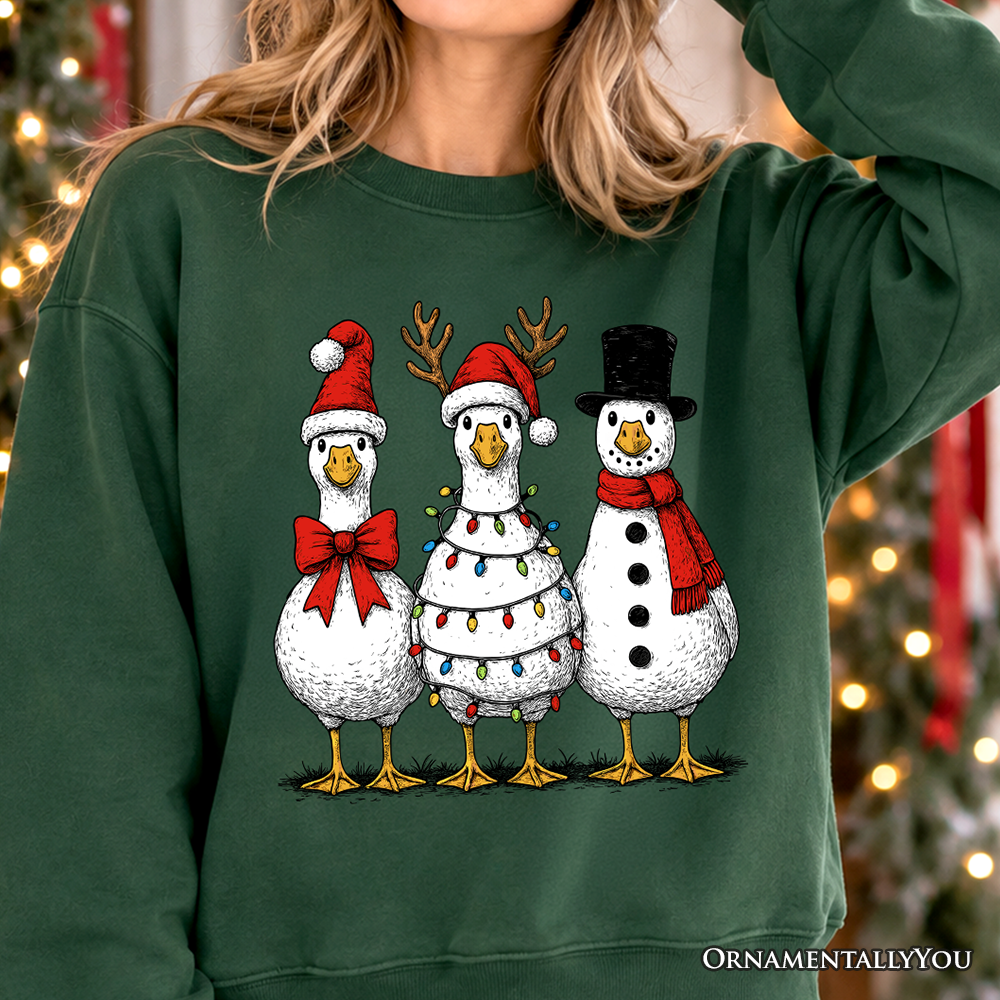 Vintage Christmas Silly Goose Sweatshirt, Snowman Spoof Winter Sweater