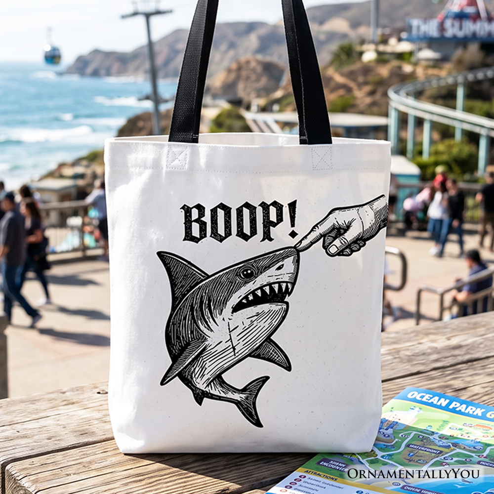 Boop Shark Tote Bag, Funny Ocean Gift Shopper Animal Gift Shopper