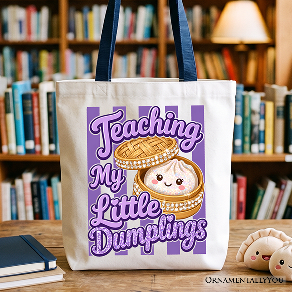 Teaching My Little Dumplings Tote Bag, Cute Teacher Kawaii Dumpling Gift Shopper