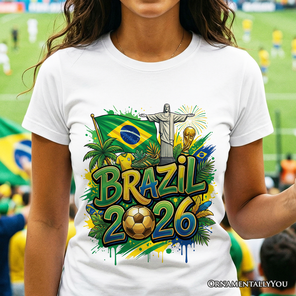 Brazil 2026 FIFA World Cup Soccer T-Shirt, Fans Football Tee