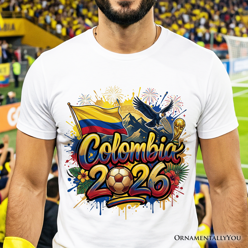 Colombia 2026 FIFA World Cup Soccer T-Shirt, Fans Football Tee
