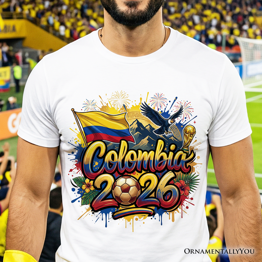 Colombia 2026 FIFA World Cup Soccer T-Shirt, Fans Football Tee