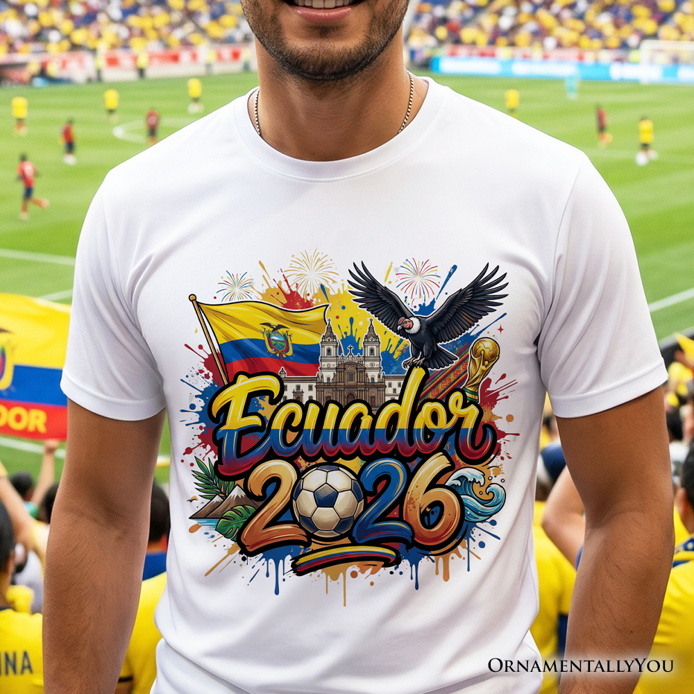 Ecuador 2026 FIFA World Cup Soccer T-Shirt, Fans Football Tee