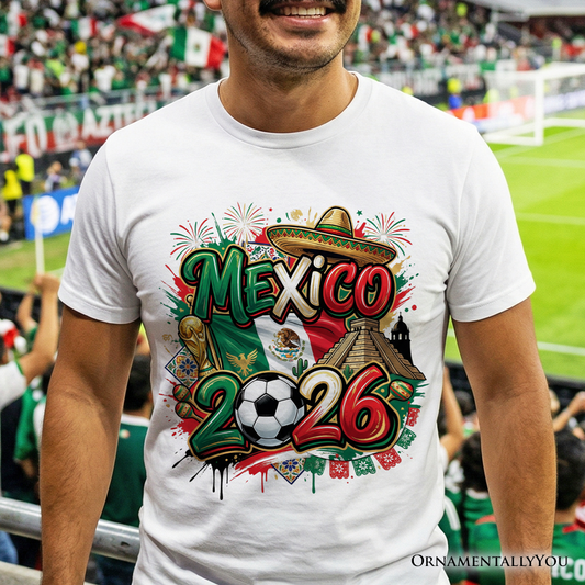 Mexico 2026 FIFA World Cup Soccer T-Shirt, Fans Football Tee