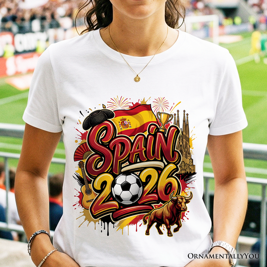 Spain 2026 FIFA World Cup Soccer T-Shirt, Fans Football Tee