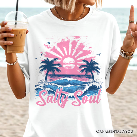 Vintage Salty Soul Beach T-Shirt, Retro Coastal Summer Tee