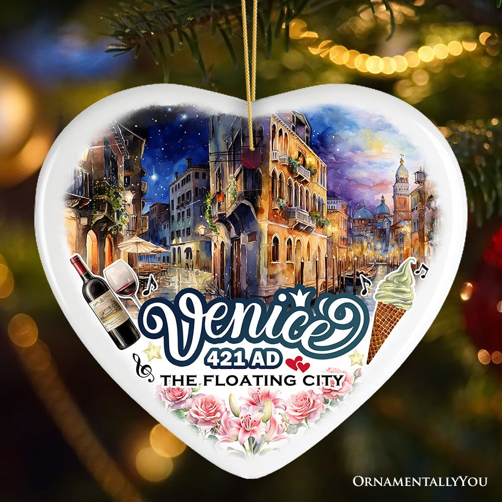 Artistic Venice Unique Cultural Christmas Ornament, Vintage Italy Gift and Keepsake Souvenir