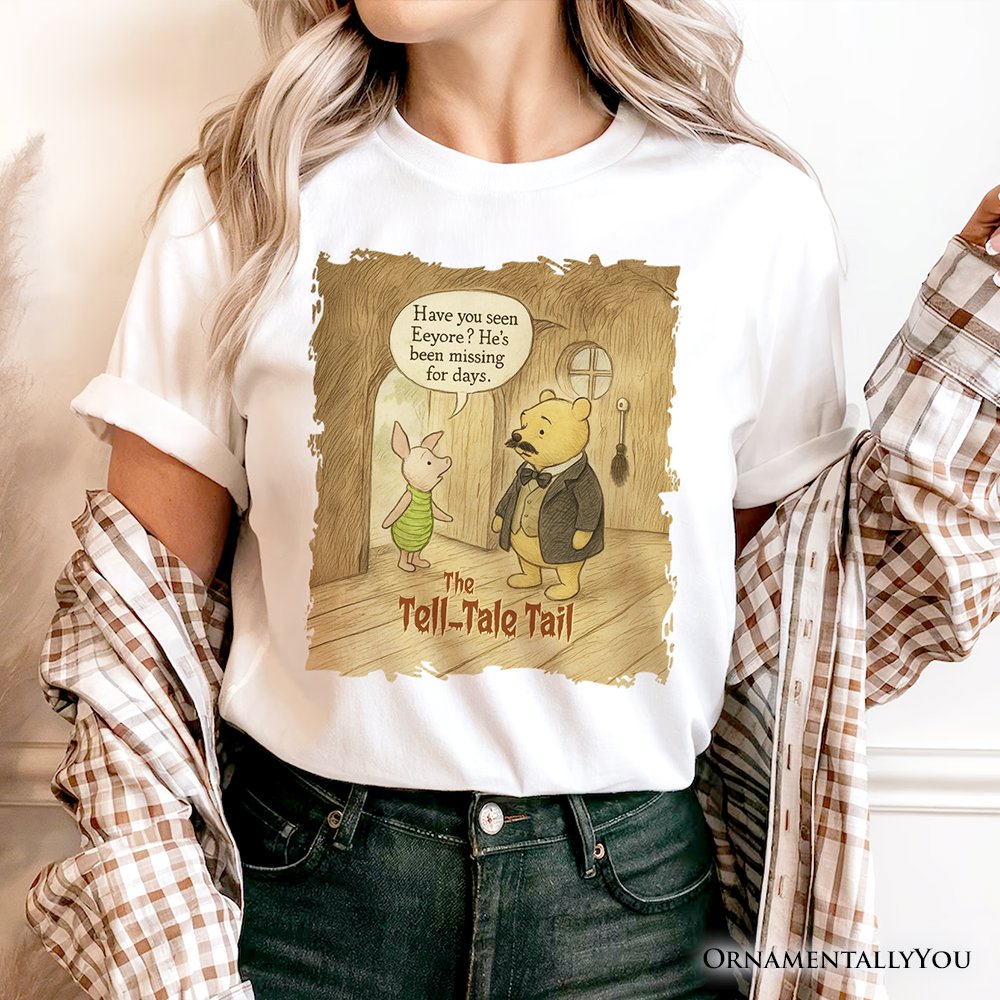 Edgar Allan Winnie-the-Pooh T-Shirt, 1926 A.A. Milne Vintage Halloween Mystery Tale Tee