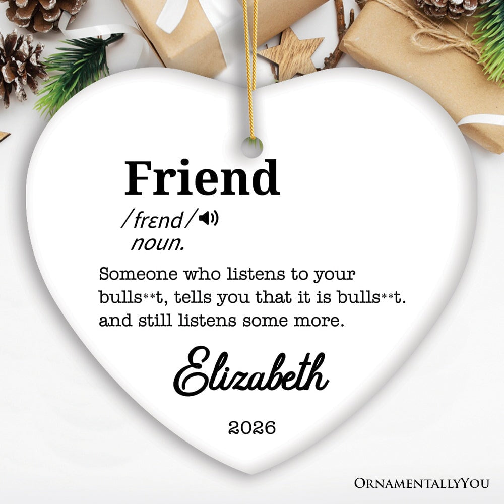 Friends Definition Personalized Gift, Funny Christmas Ornament for Bestfriends