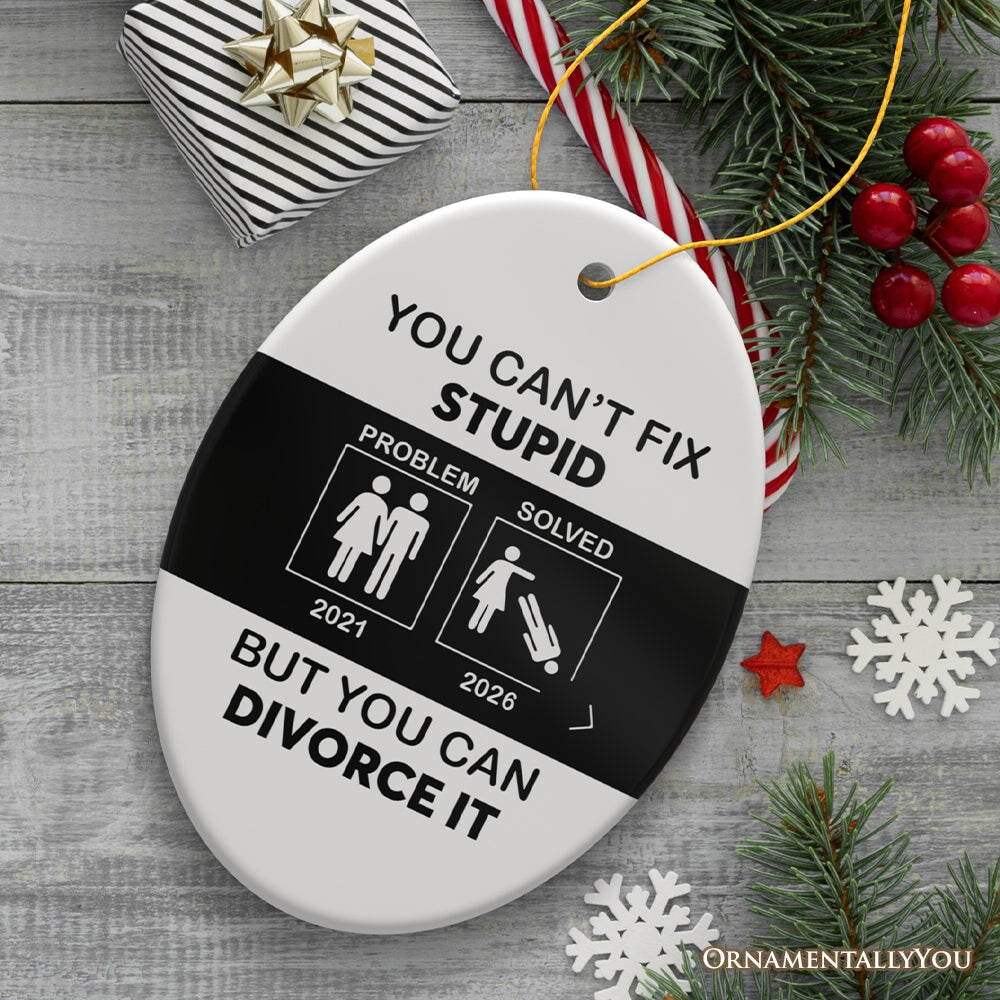 Funny Divorce Party Favors Personalized Gift Ornament, Best Care Package Idea for Her