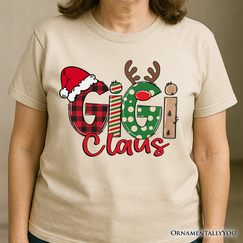 Gigi Claus Retro Christmas T-Shirt, Matching Family Holiday Tee