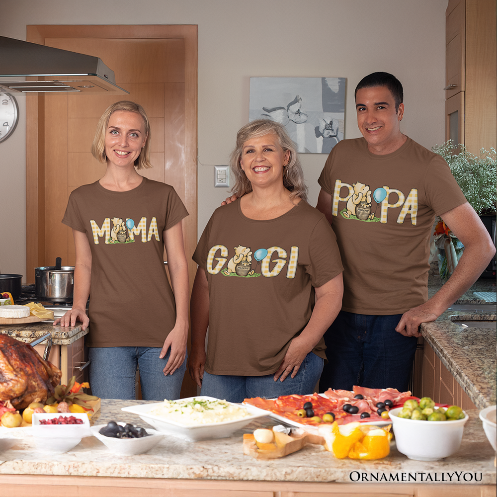 Gingham Bear Gigi T-Shirt, Honey Bear Family Tee