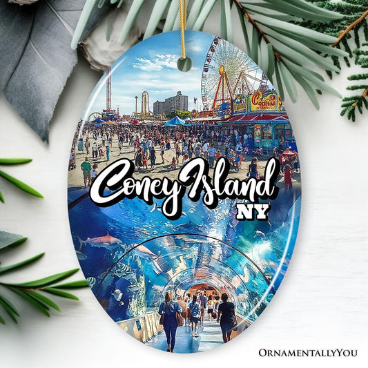 Iconic Coney Island Ornament, New York Coastal Amusement Heritage Christmas Gift Tree Decor