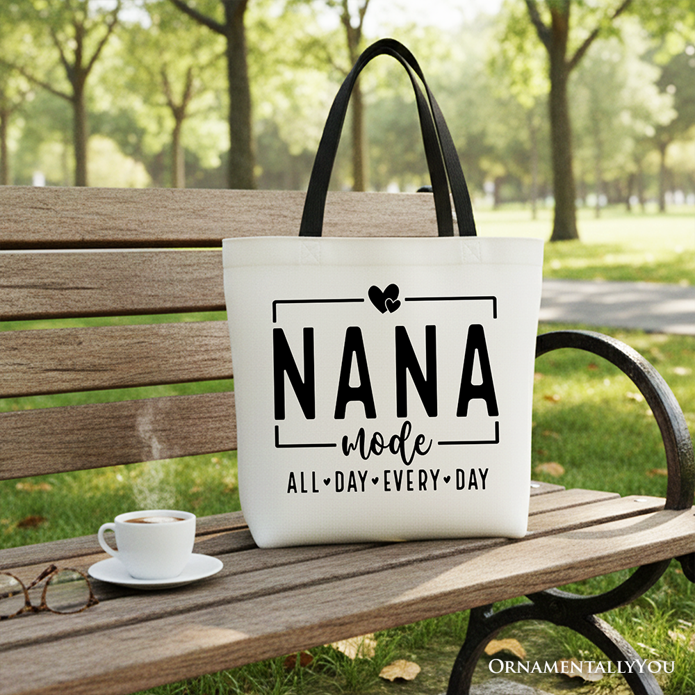 Nana Mode Canvas Tote Bag, All Day Every Day Gift Shopper for Grandma