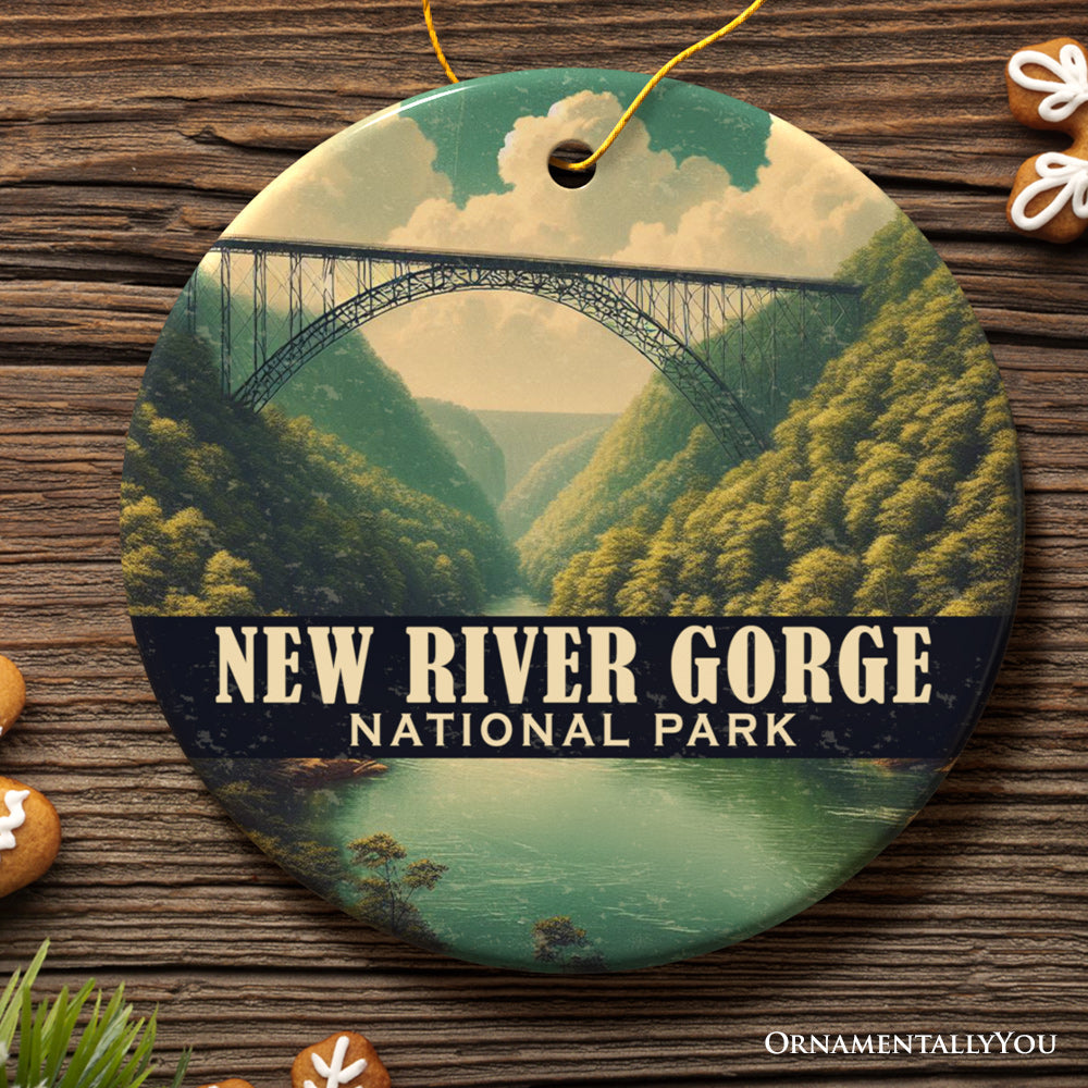 New River Gorge National Park Ornament, West Virginia Iconic Bridge View Christmas Keepsake and Travel Souvenir