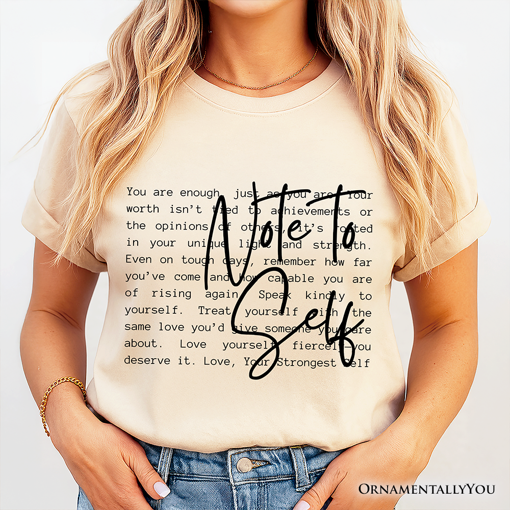 Note To Self Mental Health T-Shirt, Motivational Definition Tee
