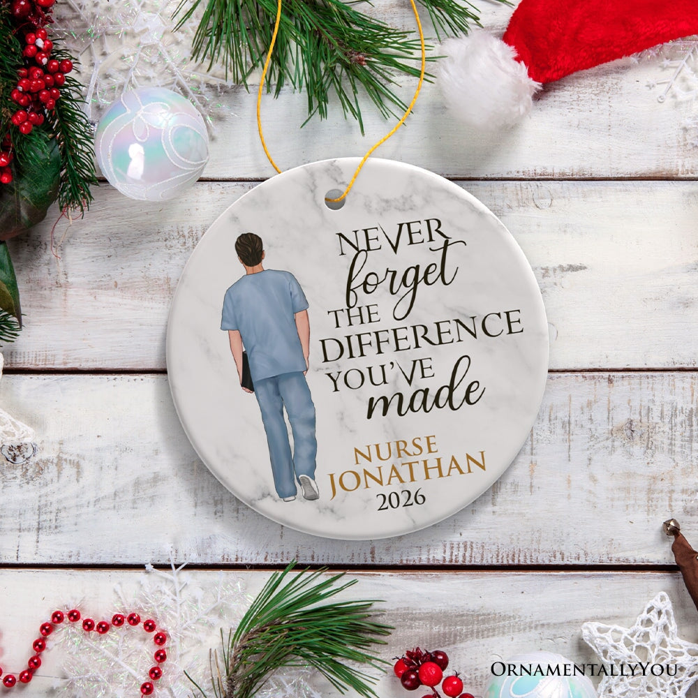 Nurse Appreciation Personalized Gift Inspirational Quote Ornament, Custom Healthcare Worker
