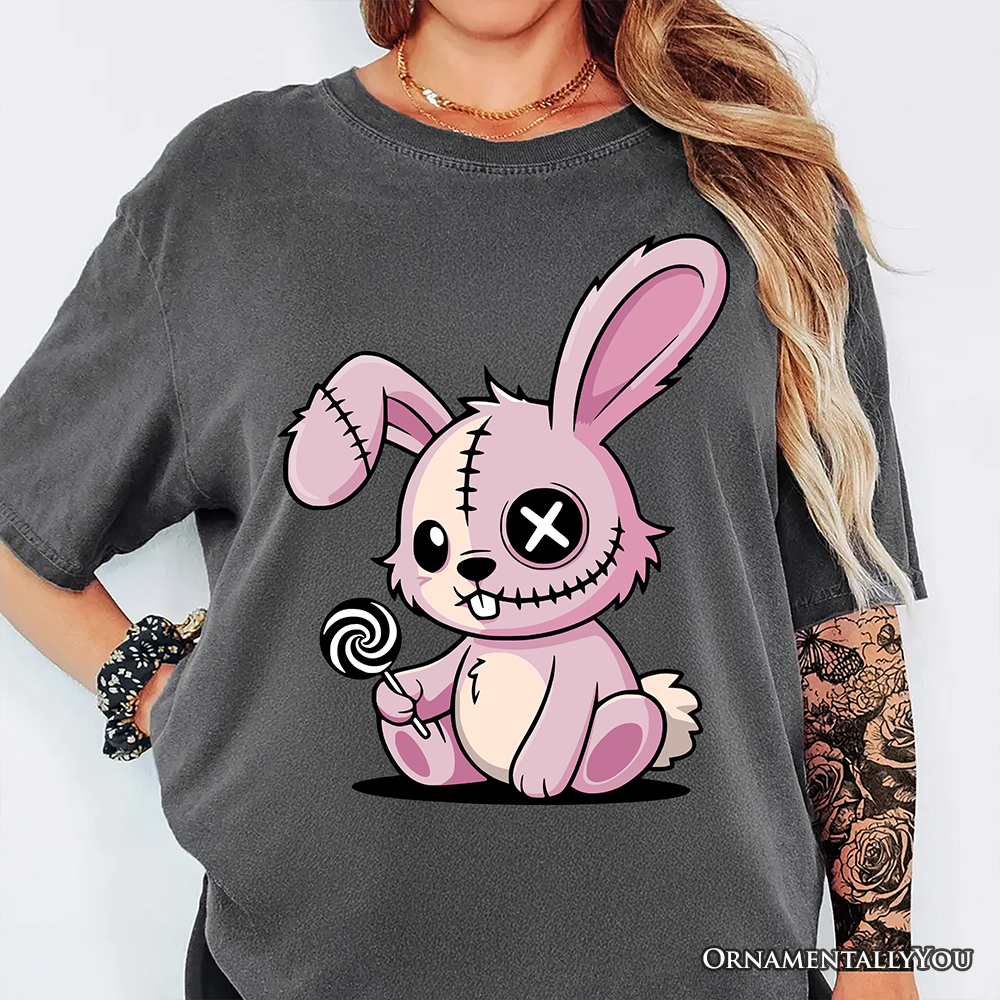 Pink Zombies Bunny Cute T-Shirt, Cute Gothic Halloween Tee