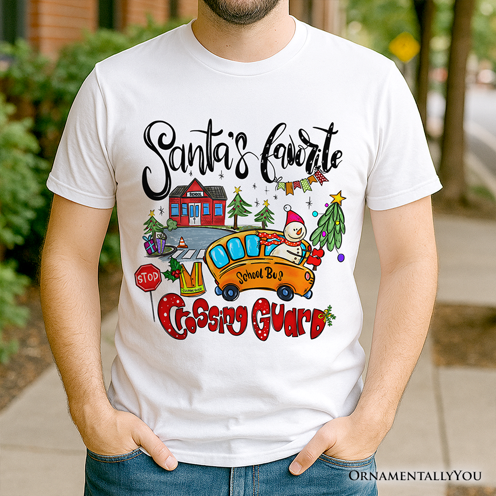 Santa's Favorite Crossing Guard T-Shirt, Merry Christmas School Zone Tee