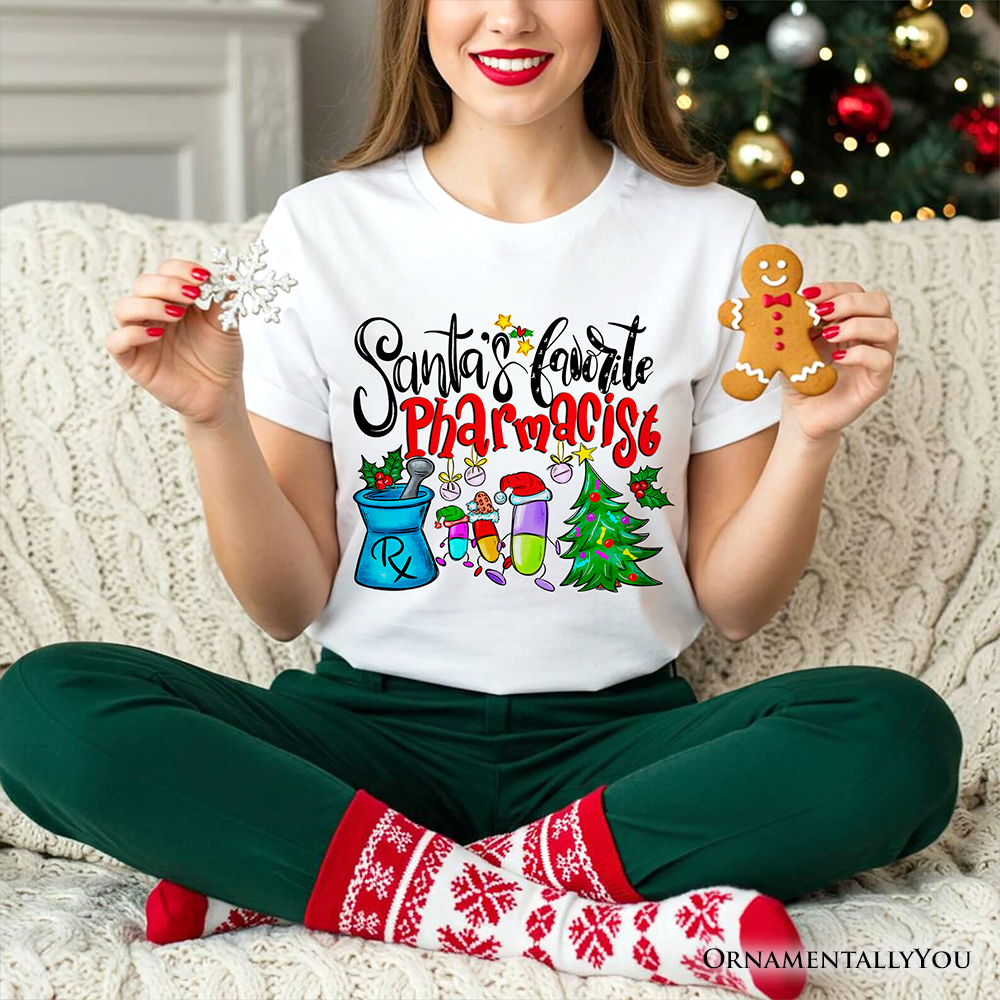 Santa's Favorite Pharmacist T-Shirt, Merry Christmas Pharmacy Tee