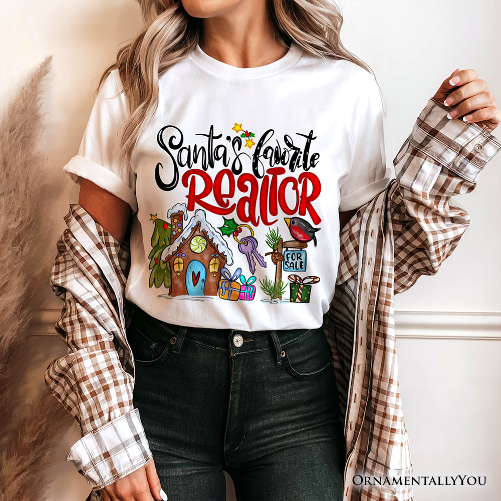 Santa’s Favorite Realtor T-Shirt, Merry Christmas Home Tee