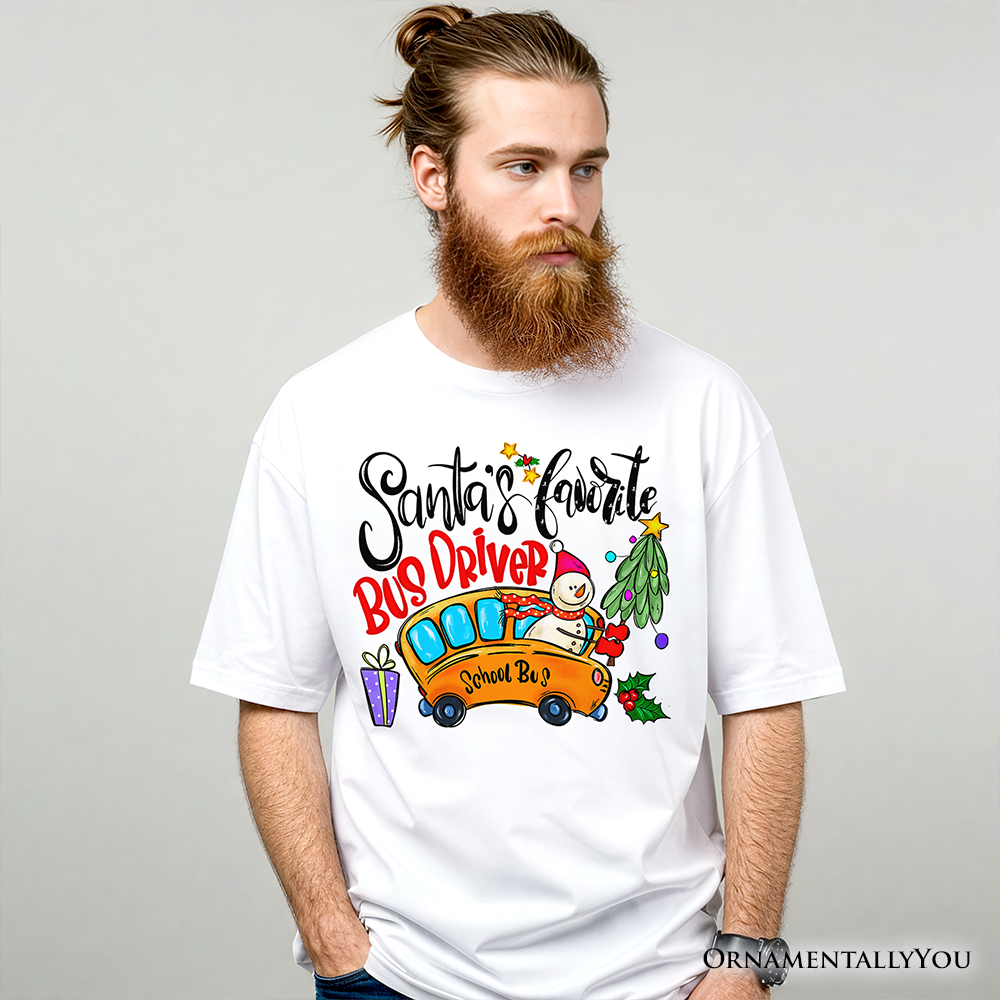 Santa’s Favorite School Bus Driver T-Shirt, Merry Holiday Tee