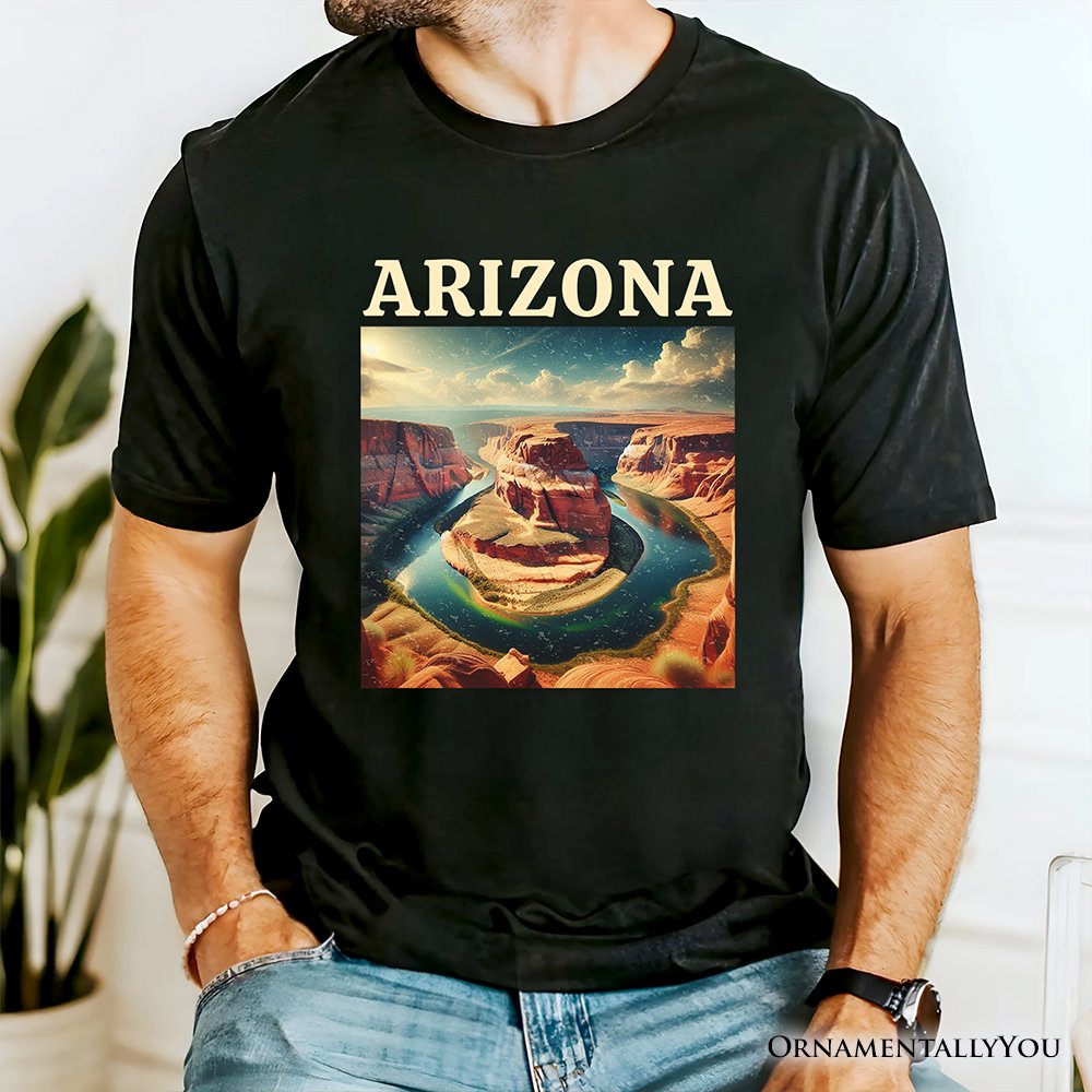 Scenic Arizona State Desert Canyon Vintage T-Shirt, Horseshoe Bend Tee and Southwest Nature Souvenir