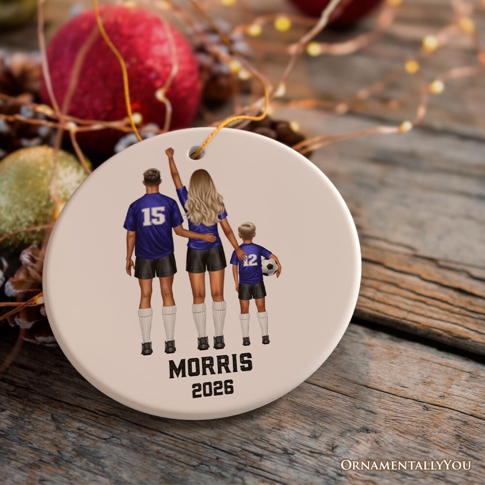 Soccer Family Personalized Ornament, Custom Christmas Gift for Football Players and Coaches