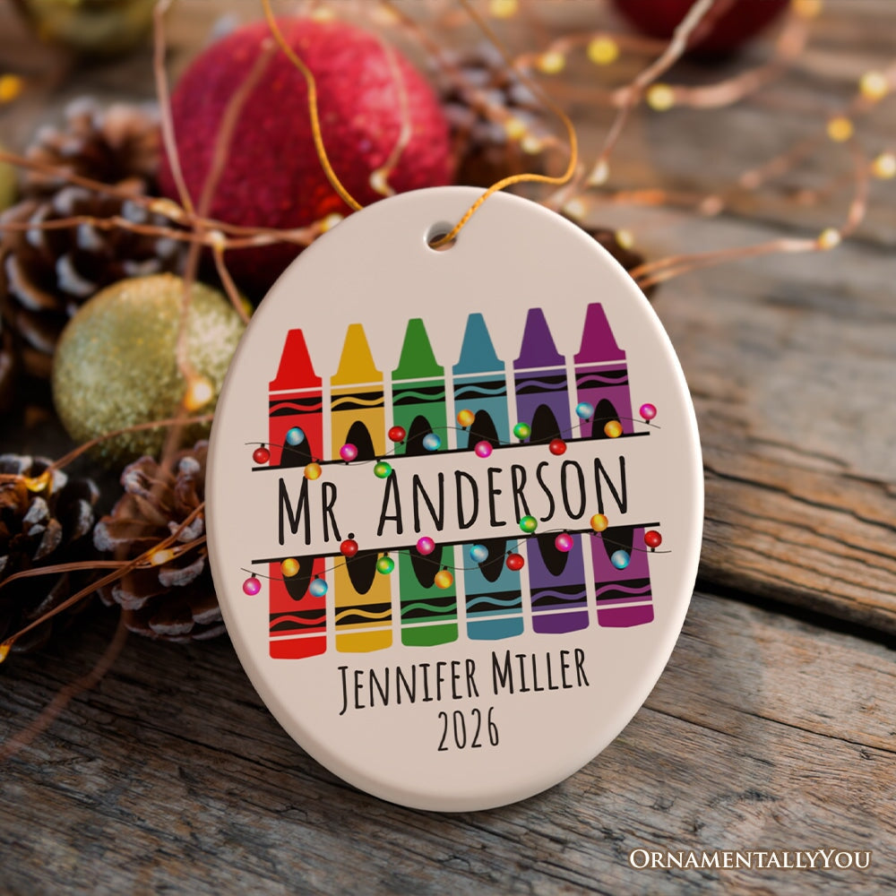 Teacher Personalized Christmas Ornament, School Theme Appreciation Gift