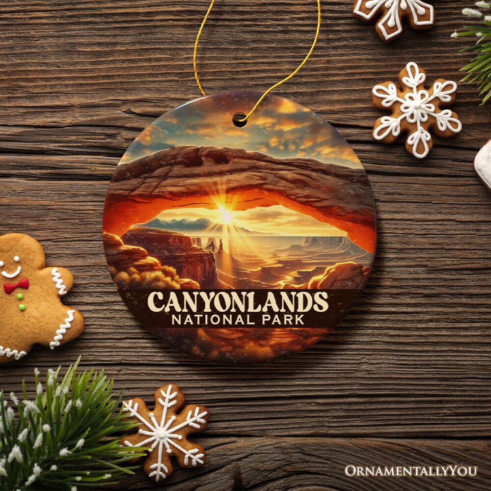 Vintage Canyonlands National Park Ornament, Utah Desert Sunrise Christmas Gift and Scenic Travel Souvenir