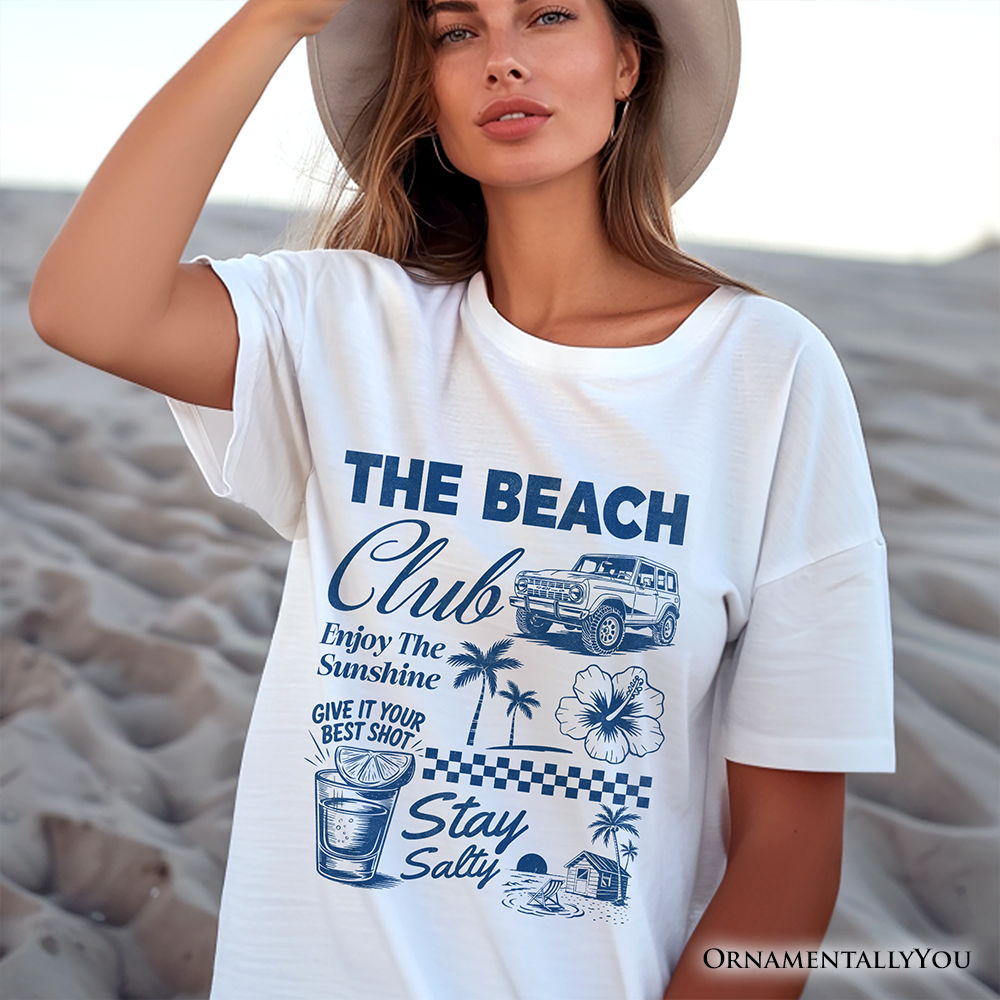 Vintage Coastal Summer Vacation T-Shirt, The Beach Club Stay Salty Tee