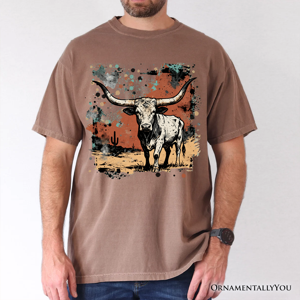 Western Longhorn Bull T-Shirt, Cowboy Rodeo Tee