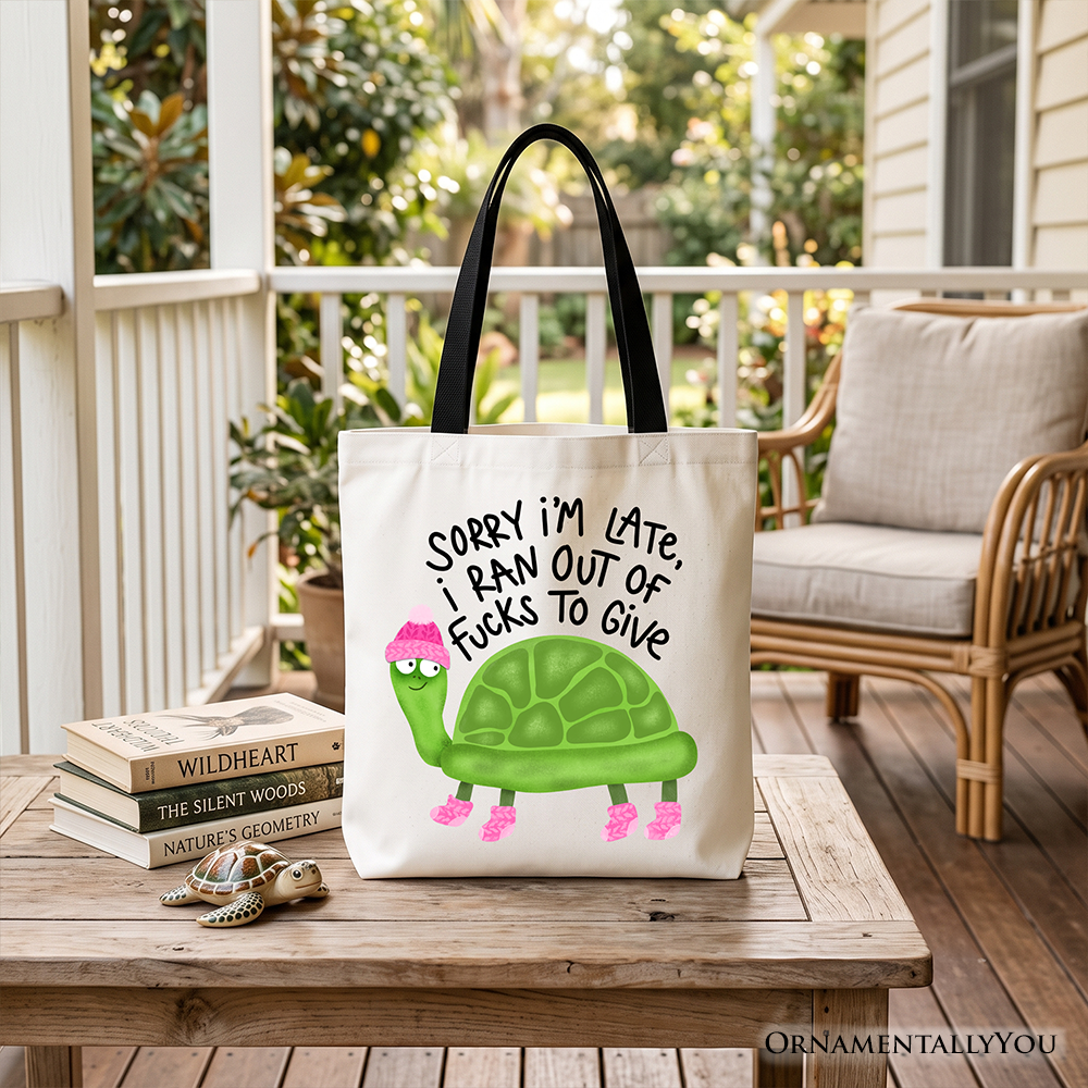 Sarcastic Turtle Tote Bag, Sassy Funny Animal Gift Shopper