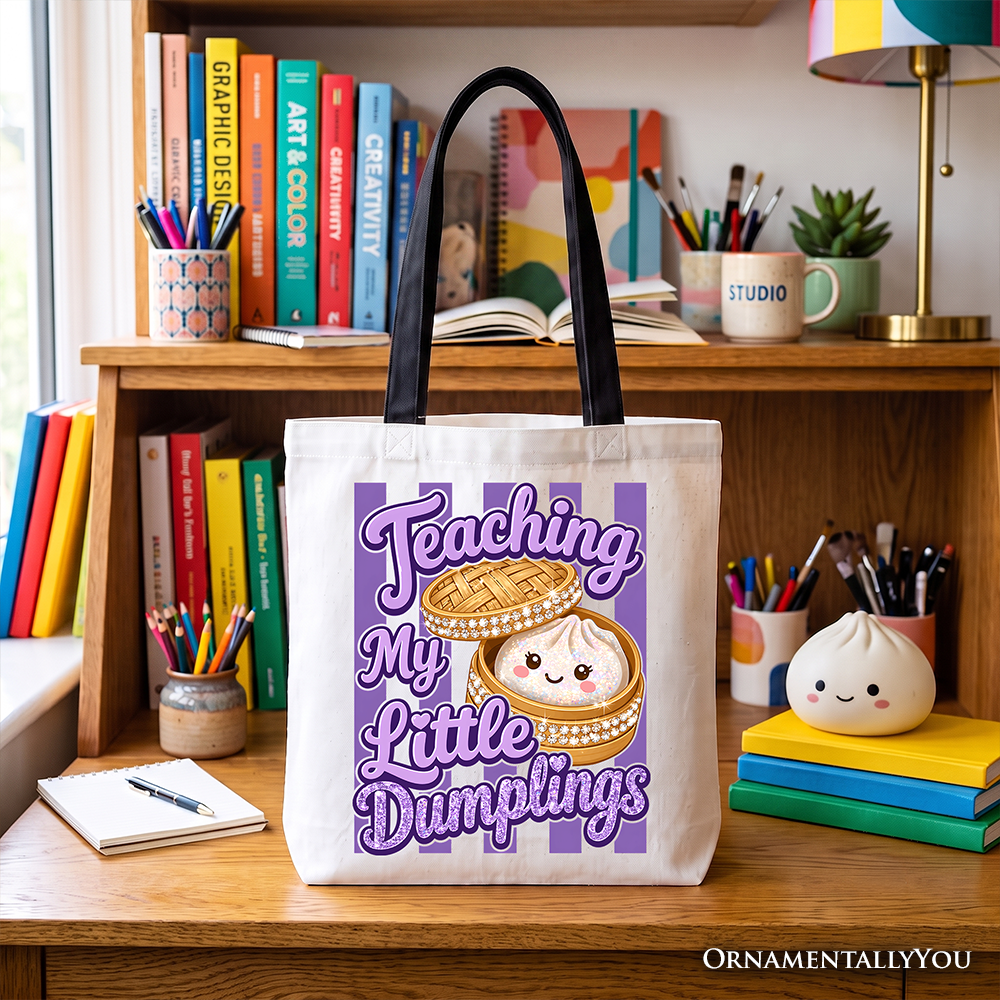 Teaching My Little Dumplings Tote Bag, Cute Teacher Kawaii Dumpling Gift Shopper