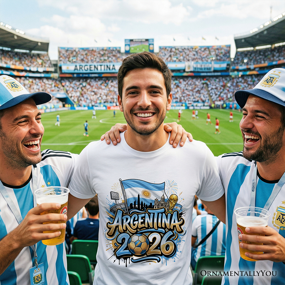 Argentina 2026 FIFA World Cup Soccer T-Shirt, Fans Football Tee