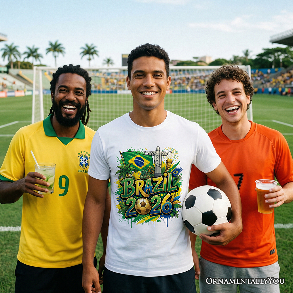 Brazil 2026 FIFA World Cup Soccer T-Shirt, Fans Football Tee