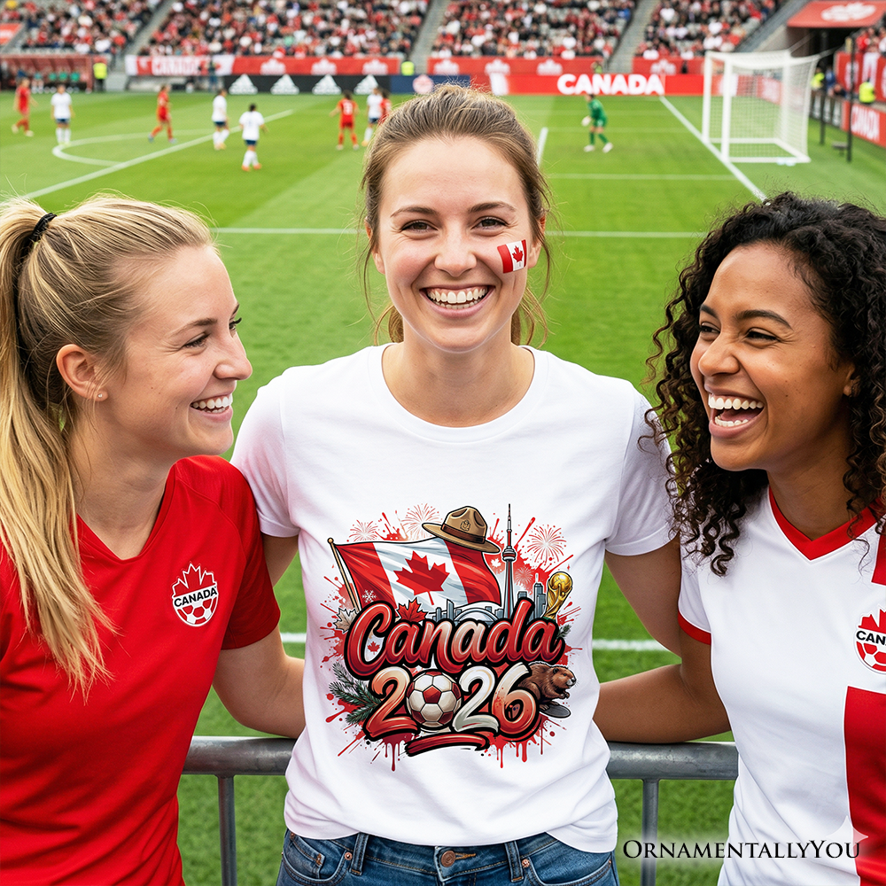 Canada 2026 FIFA World Cup Soccer T-Shirt, Fans Football Tee